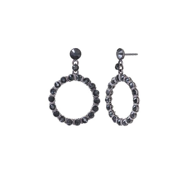 black - Creole Cristal - Konplott earrings
